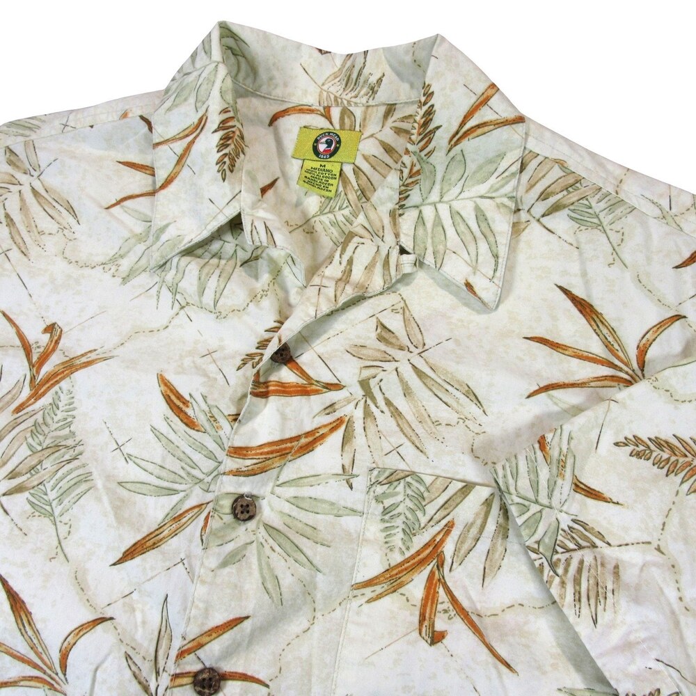 Duck Head Mens Vintage Camp Shirt M Multicolored Floral Loop‎ Collar 100% Cotton